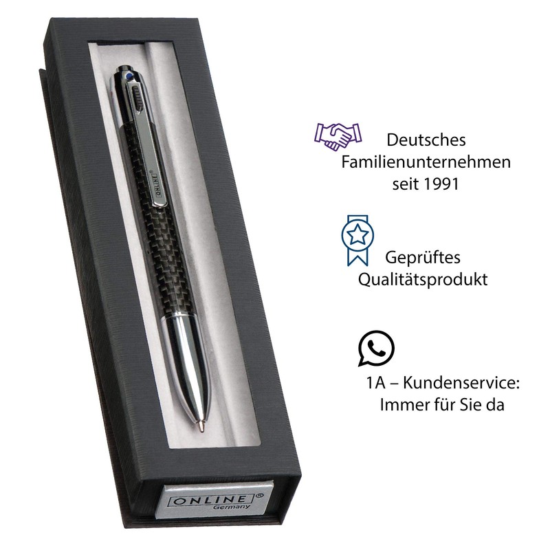 ONLINE 4-Color Ballpoint Pen Carbon │ Multifunctional biro │ Four