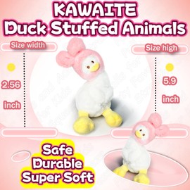 Soft Duck Stuffed Animal, Kawaii Plushies for Girls and Boys, Mini Yellow Duck Plush Toys, Fun Bunny Style Duck Toy, Small Cute Baby Duck Stuffed Animals for Birthday, Goodie Bag Stuffers