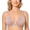 DELIMIRA Women's Front Closure Racerback Bras Plunge Unlined Underwire Full