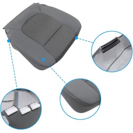 Priprilod Gray Cloth Driver & Passenger Side Bottom Cloth Seat Cover Compatible with Ford F250 F350 F450 F550 XLT 2011 2012 2013 2014 2015 2016