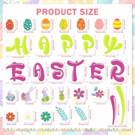 TZnponr Easter Refrigerator Stickers Reusable Easter Magnetic Big Stickers Rabbit Bunny Egg Flower Refrigerator car Mailbox Garage Door Stickers（Large Size,31pcs）