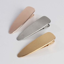 Fodattm Set of 3 Women Lady Metal Hairpin Alligator Clip Duckbill Clip Simple Fashion Hair Accessories (B#)