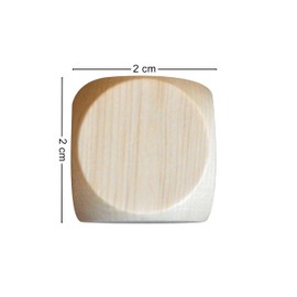 Wooden World - 10 x Wooden Regular Dice Dice Dice Empty Level Unpainted Wood Six Sided 20 mm