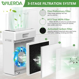 3 Pack E-300L Replacement Filter Compatible with MOOKA and MOOKA FAMILY E-300L Air Purifier for Large Room, H13 True HEPA Filter