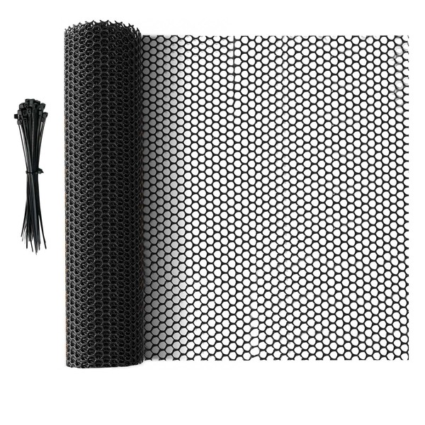 16.4 FT x 15.7 in Roll Mesh Fence, Versatile Black