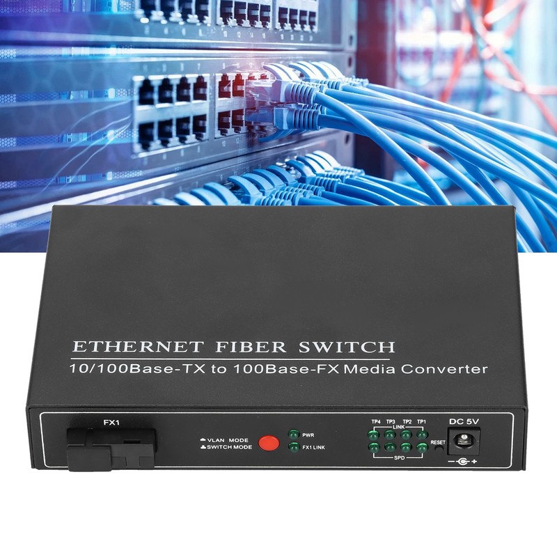 4 Ports Ethernet Fiber Switch TBCMC3414ES20A Plug Play Stable Sturdy