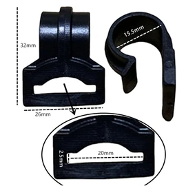 Loopunk Tent Pole Clips, 15 Pcs Tent Pole Clips 0.6 inch (15.5 mm) Inner Diameter C Shape Tent Pole Plastic Frame Clip Buckle, Outdoor Camping