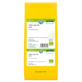 LEBENSBAUM Organic Spices Pepper, Whole White Pepper, Aromatic Mild Peppercorns, Spice 500 g