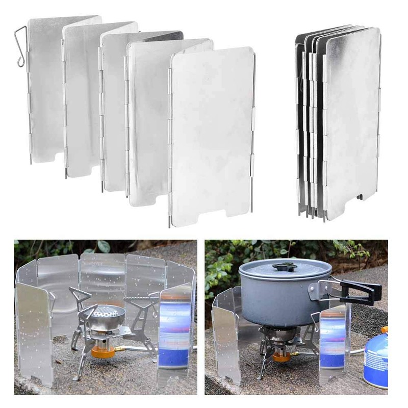 Deosdum Camping Stove Wind Protection 9 Plates Foldable Stove Wind
