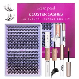 DIY Lash Extension Kit 320 Pcs Cluster Individual Lashes Natural 10-16mm C/D Curl with Bond and Seal Applicator Lash Glue Remover for Beginner Self Application at Home (30D+40D KIT)