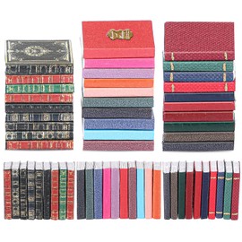 29 Pieces 1:12 Scale Miniatures Dollhouse Books Assorted Timeless Miniatures Books Mini Books Model Dollhouse Decoration Accessories Pretend Play Toy Supplies for Boys and Girls (Simple Pattern)