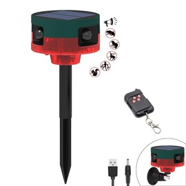 QXMH Solar Motion Sensor Alarm for Outdoor - Upgraded 360° Motion Sensor Alarm, 129dB Loud Siren, 13 Kinds of Sounds, Motion Sensor for Barking Dogs, Support Recording (1 Pack)