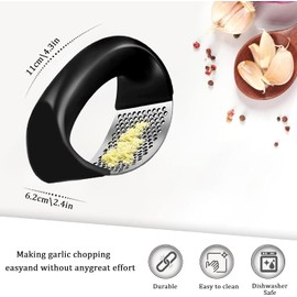 QAchoice Garlic Press, Stainless Steel Garlic Press, Rocker Metal Garlic Mincer, Washable Garlic Crusher, Kitchen Garlic Chopper, Kitchen Stuff, Kitchen Gadgets.