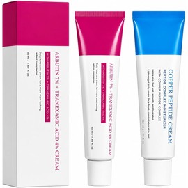 Set Crema Arbutina 7% Ácido Tranexámico 4% y Péptido de Cobre 50ml Set de 2 cremas para cuidado facial diario con textura ligera e hidratación cómoda