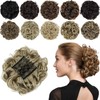 Rose bud Chignon Hairpiece Updo Synthetic Combs in Messy Bun