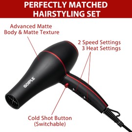 21Pcs Hair Dryer Kit Light Weight Low Noise Hair Blow Dryer Ionic Hair Dryer Hairdryer Constant Temperature Blow Dryer for Women Men 1800w Professional Blowdryers for Hair Hair Dryers Set