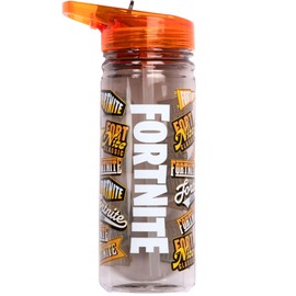 Fortnite Water bottle with straw 580 ml 100% Leakproof Durable School Water Bottle Strong Plastic and BPA free - Orange