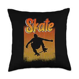 Skateboard Skateboarding Retro Tee for Skateboarders Throw Pillow