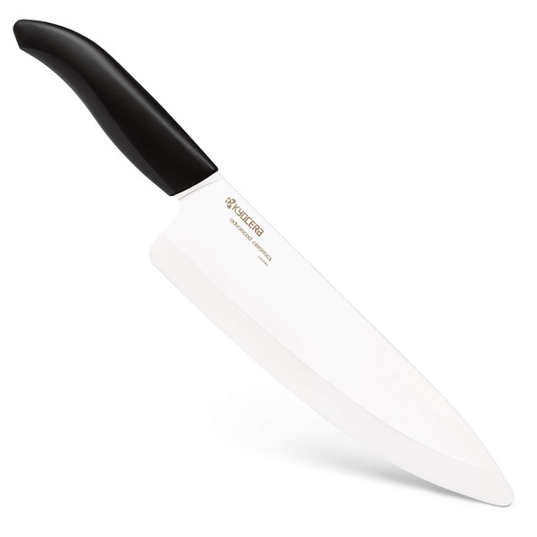 Kyocera FK-200WH BK Revolution 8" Ceramic Chef's Knife, 8 INCH, Black Handle/White Blade