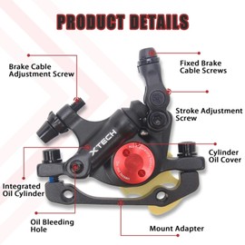 Zoom HB100 Hydraulic Disc Brake Calipers Set - Line Pull Oil Brake Disc Brake kit for Mountain Bike E-Bike, and Electric Bicycle (Front Brake)