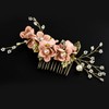 GAVIK 4pcs Wedding Hair Accessories, Crystal Pearl Hair Comb and