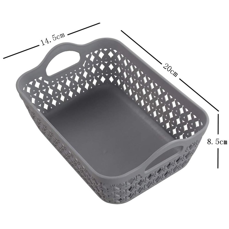 Dynko Plastic Storage Basket, Bathroom Basket, Household Basket, Grey, Pack