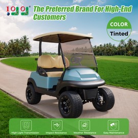 10L0L Golf Cart Windshield for Club Car Precedent 2004-Up, Tempo, 2017-Up Onward, Clear/Tinted Fold Down Club Car Windshield Anti-UV Impact Resistant - 37.5" W X 33.6" H