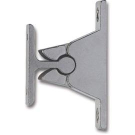 IBFM Door holder with clamp mechanism, distance from wall 35 mm, chrome-plated zamak; silver; 1 piece