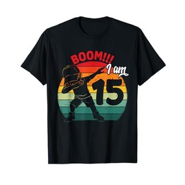 Dabbing Boy 15th Birthday Party Fifteen 15 Years Old Kids T-Shirt