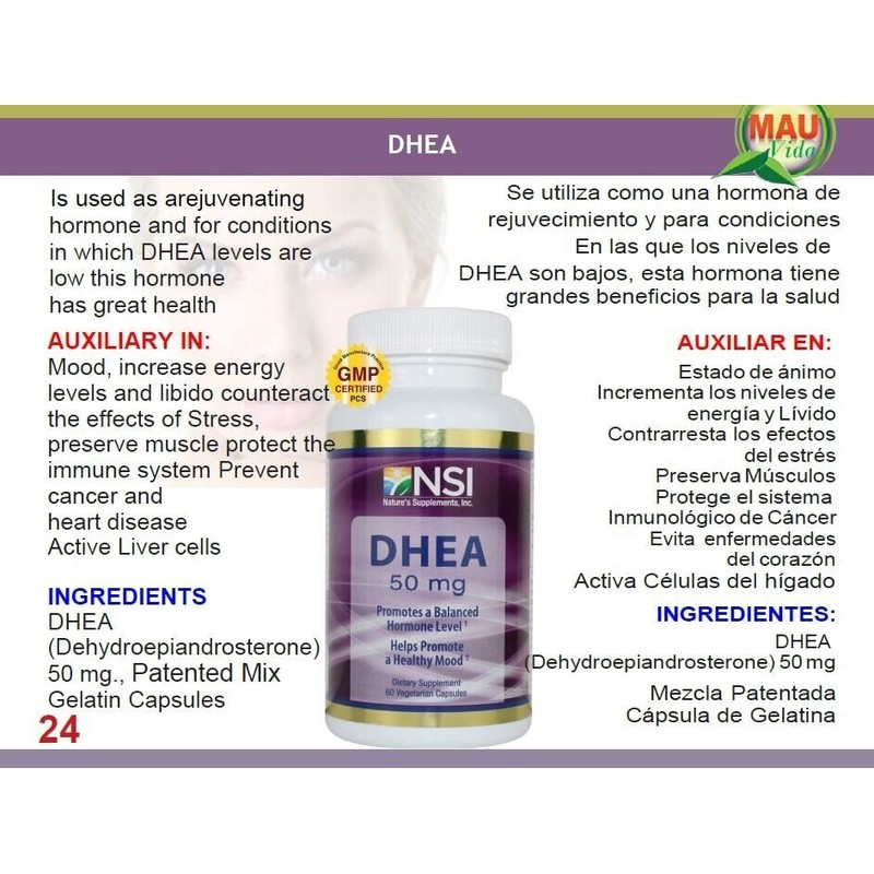 NSI Natures supplements D-H-E-A 50mg (100% Natural ) HOMBRE Y