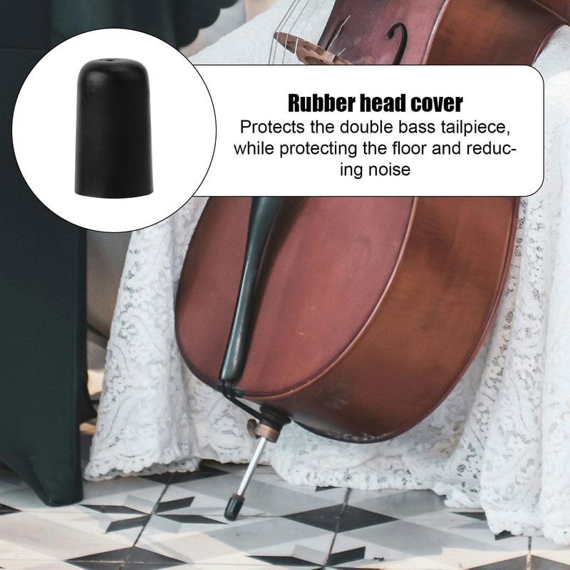 4pcs Cello Endpin Rubber Tip, Black Cello Endpin Stopper Cello