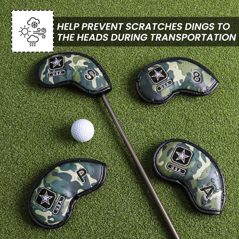 FINGER TEN Golf Iron Head Covers Value 12 Piece Set,