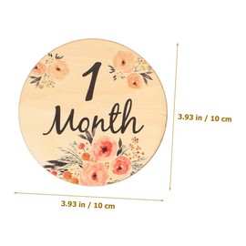 Kisangel 12 Pcs Wooden Flower Milestone Set Milestone Marker Discs Monthly Milestone Sign Months Milestone Wood Monthly Milestone Card Month Discs Newborn Month Card