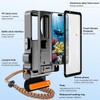 Craena Funda Protectora Profesional Subacuática para Teléfono, Carcasa Impermeable (Gris+Negro)