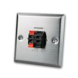 Dynavox LS-wall stainless steel 4-port panel Klippfixanschlüsse