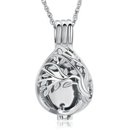 QGJNSGC Tree of Life Urn Necklaces for Ashes for Women Men Teardrop Cremation Jewelry for Ashes Memorial Keepsake Urn Pendant