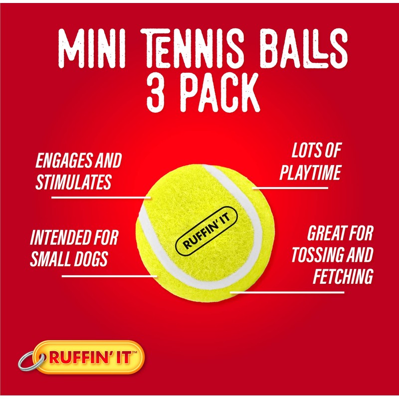 Ruffin' It Small Tennis Balls - Small Sized Dog Toy