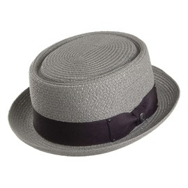 Jaxon & James Toyo Braided Pork Pie Hat - Grey SMALL