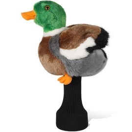 Golf Novelty Driver Woods Head Cover Club Headcover Protector 460CC DR #1 Longthen Black Knit Cute Soft Green Head Duck Anasplatyrhynchos