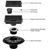 4 Inch Square Shower Floor Drain, Shower Drain Kit with