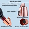 Stainless Steel Wine Bottle Stoppers with Silicone - Reusable Wine
