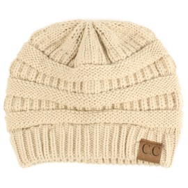 CC Classic Winter Fall Trendy Chunky Stretchy Cable Knit Beanie Hat (Solid Royal Blue)