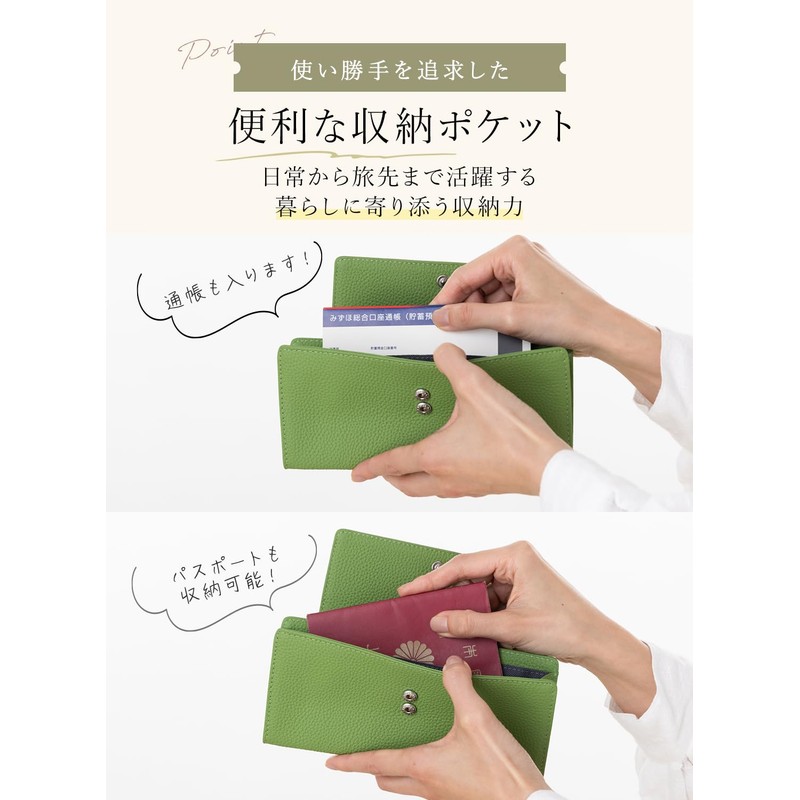 PURCHIC Women's Long Wallet, Genuine Leather, Thin, Lightweight, Slim, Thin,