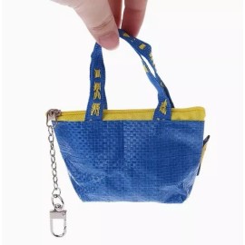 IKEA Mini Tote Bag - Zipper, Coin, Keychain, Key Holder