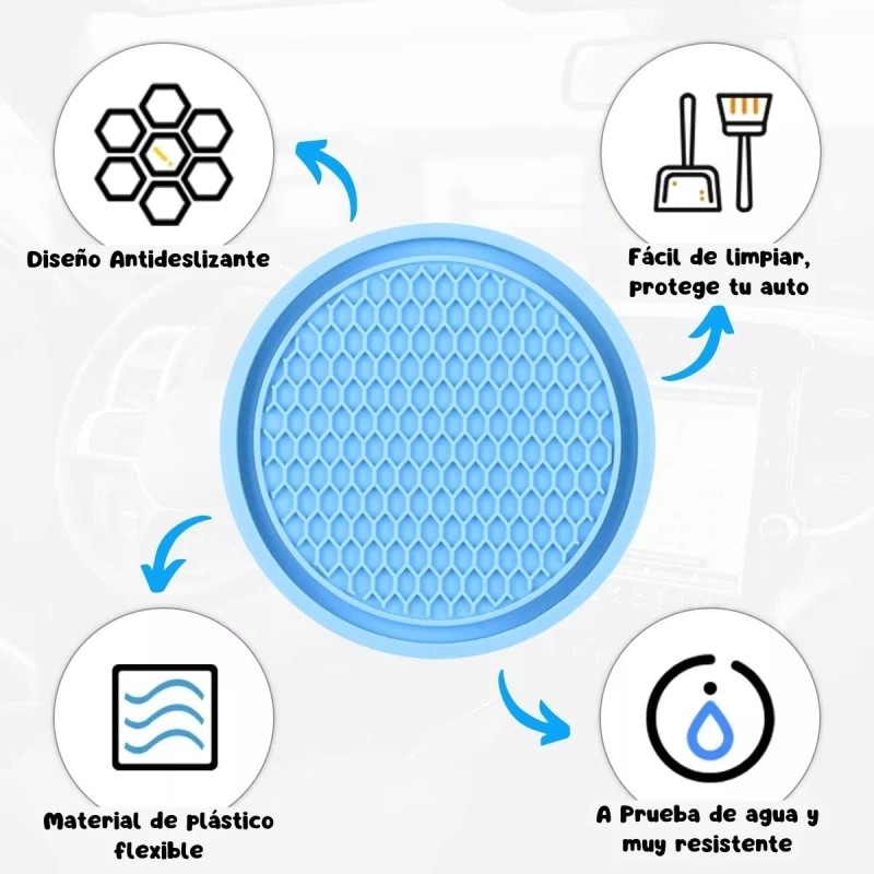 Universo en Linea Porta Vasos Protector Auto Silicon Posa Vaso