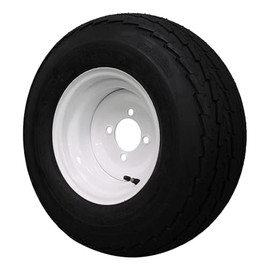 Antego Trailer Tire & Wheel Assemblies - (Single) 205/65-10 | 20.5x8.0-10 | 10 Ply, Load Range E | Super Durable | 4 Lug White Rim