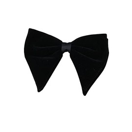 Femodomo Bow tie men's pre-tie bow tie retro tuxedo oversized velvet bow tie fashionable handsome man standard (Black)