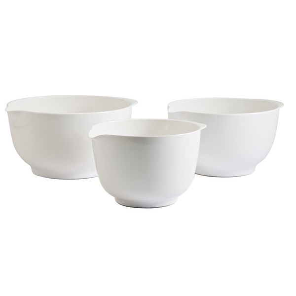 Hutzler Melamine Mixing Bowl Set: 2, 3 and 4 Liters, White