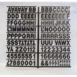 Black Plastic 1" Push Letters  BLACK Menu Sign Board