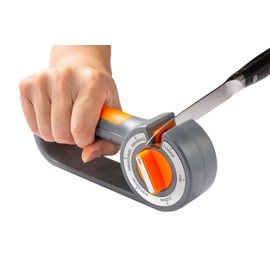 FYCTIO Kitchen Knife Sharpener, 6-in-1 Stage Pocket Knife Sharpeners, Manual Knife Sharpener with Ceramic Rods, Diamond Sand, Tungsten Steel Sheets, Chefs Choice Knife Sharpeners for Kitchen Knives